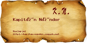 Kapitán Nándor névjegykártya