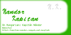 nandor kapitan business card